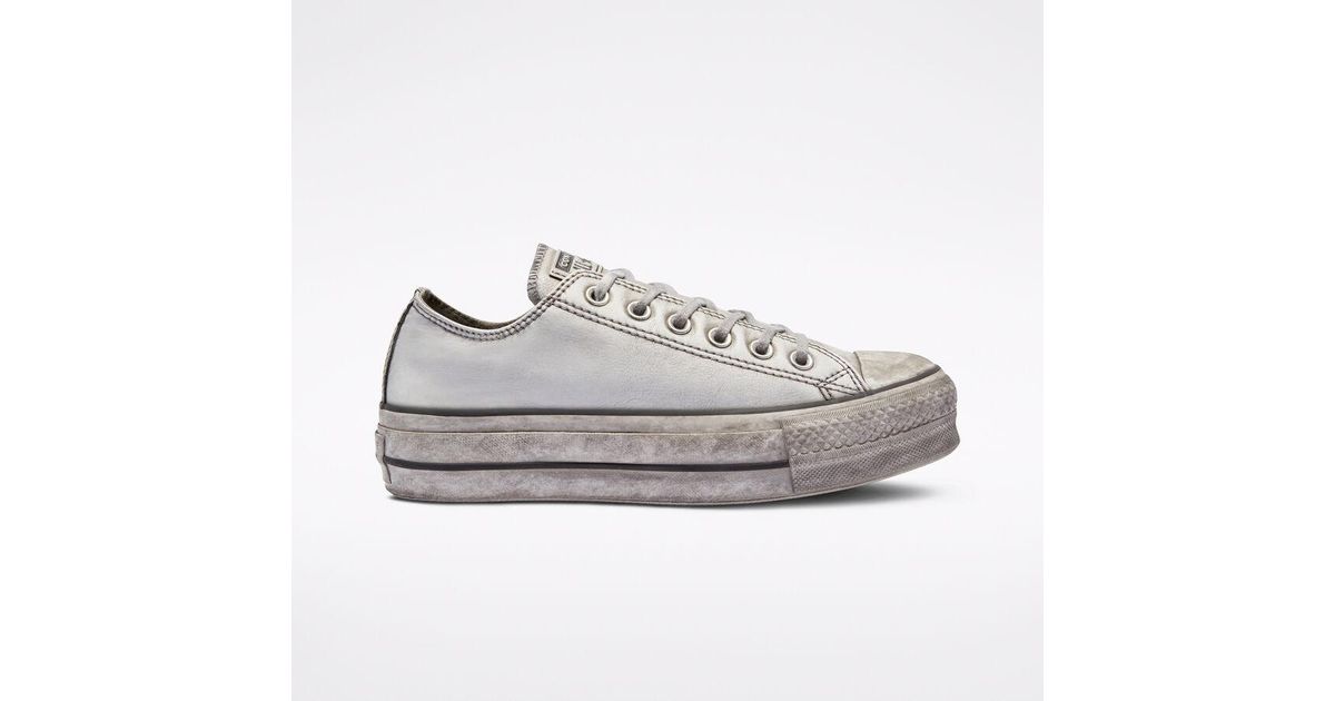 Converse Chuck Taylor All Star Leather Smoke Platform in White | Lyst UK