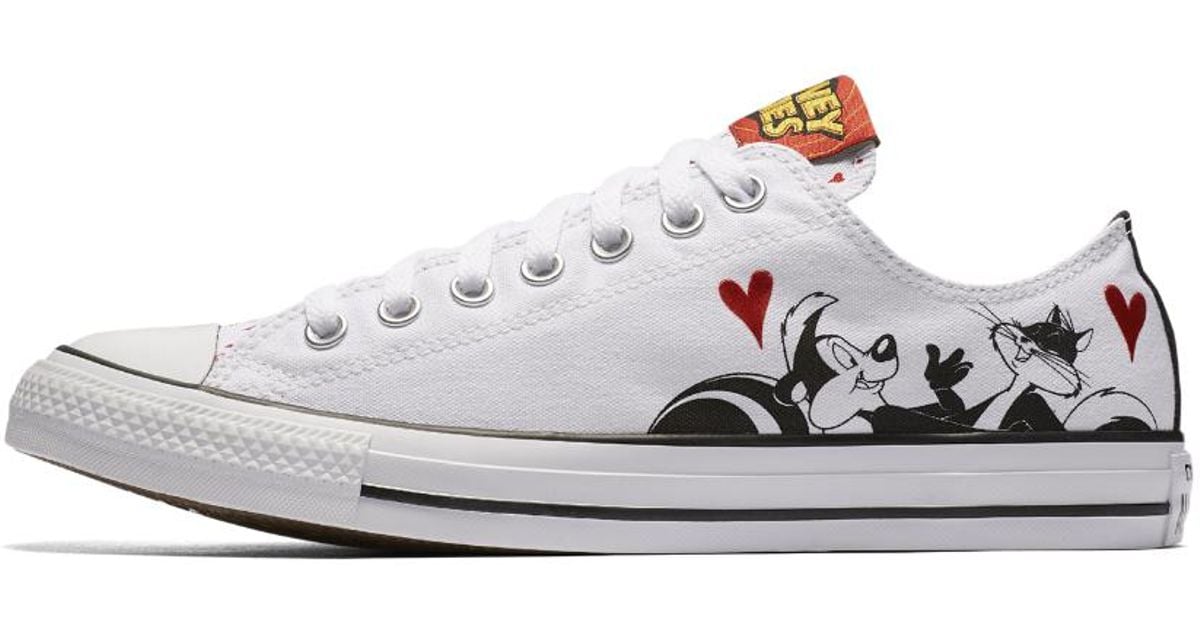 Converse Chuck Taylor All Star Looney Tunes Pepe Le Pew Low Top Shoe in  White for Men | Lyst