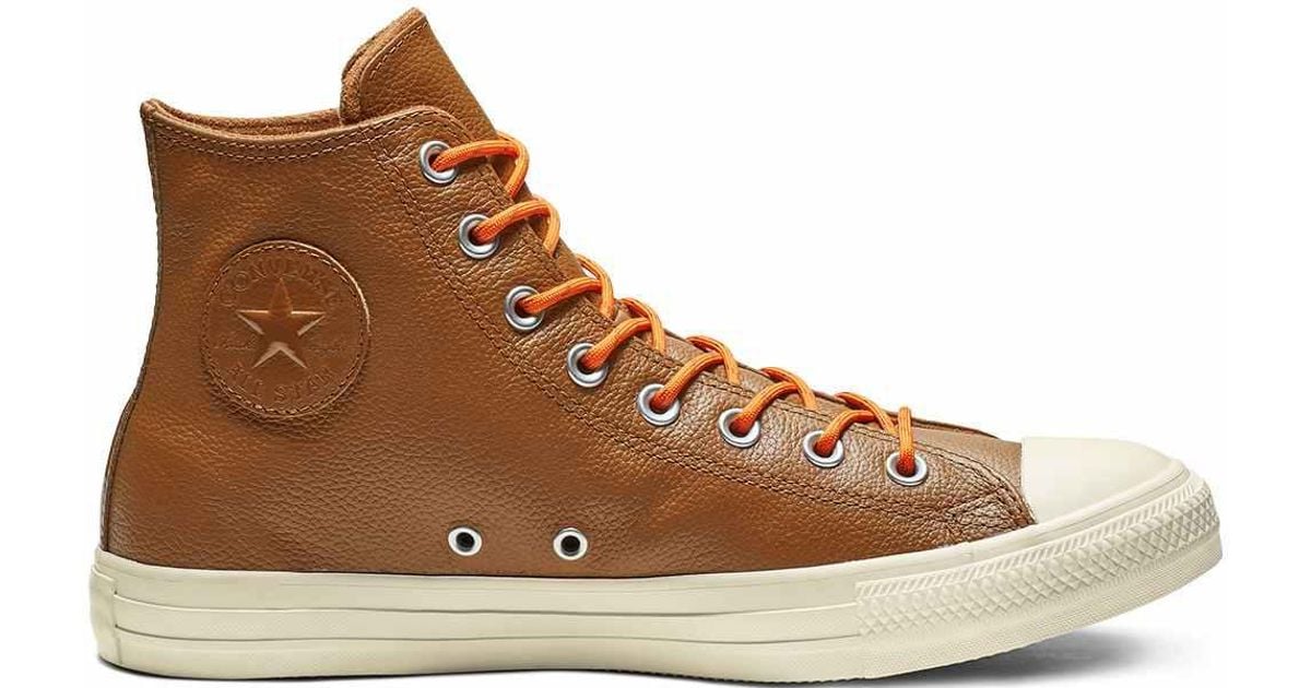 tan leather converse high tops Online 
