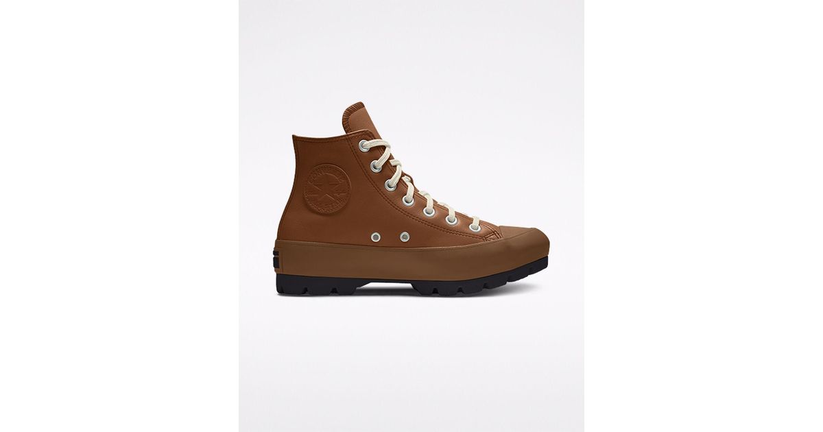 Converse Custom Chuck Taylor All Star Lugged Platform Leather By You in  Brown | Lyst
