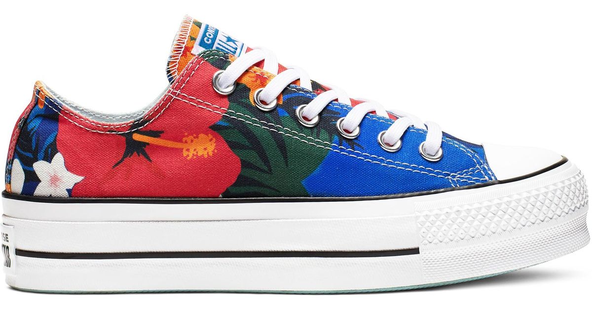chuck taylor all star paradise prints platform low top
