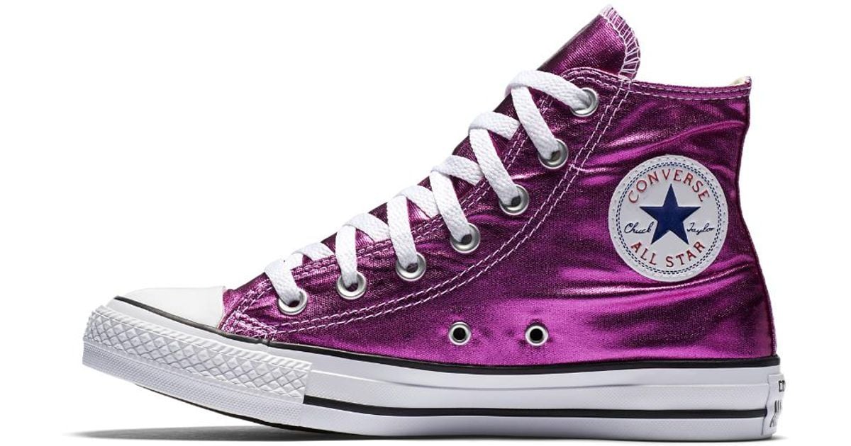 purple metallic converse