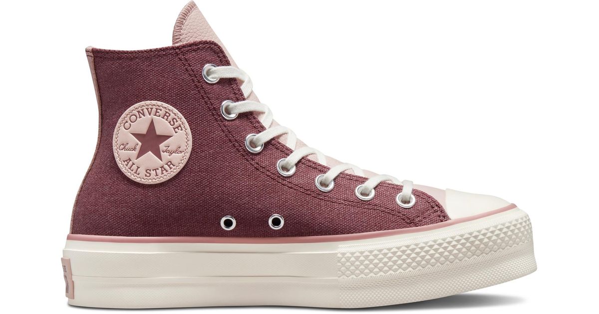 Converse Leather Chuck Taylor All Star Lift Platform Tonal Materials in Violet (Purple) | Lyst