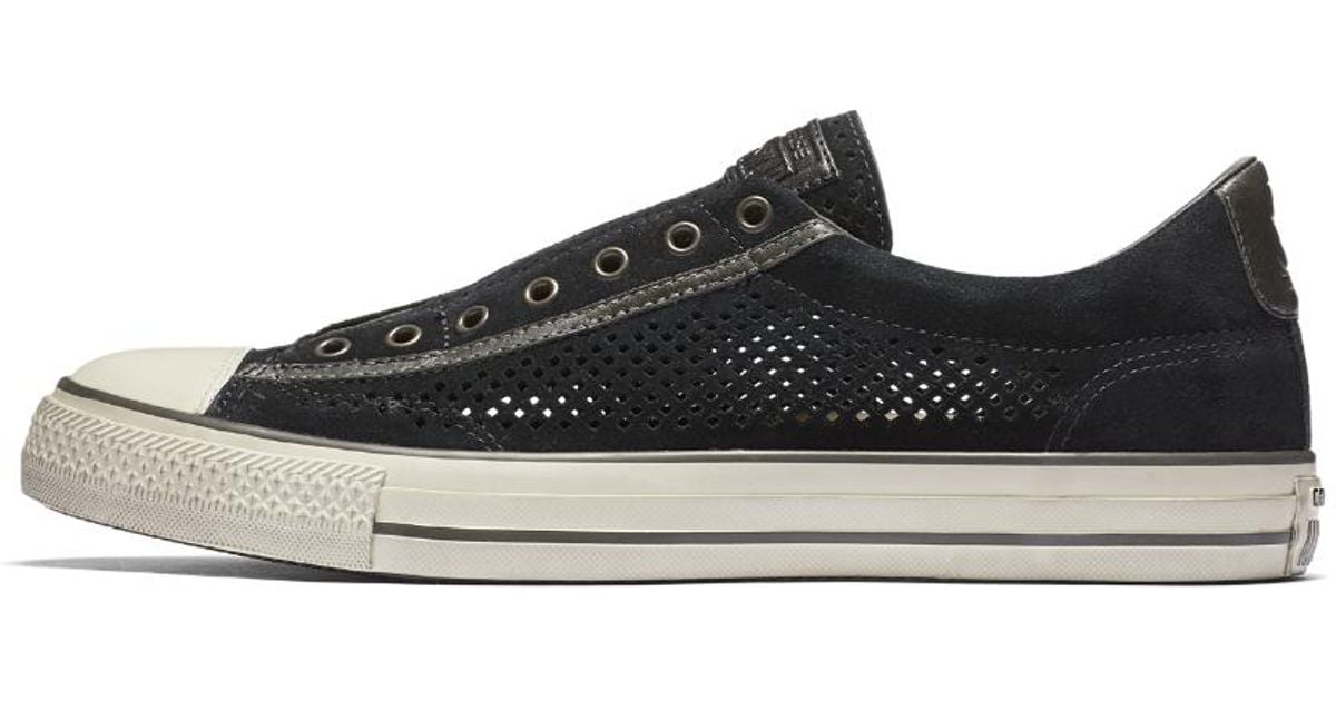 Converse X John Varvatos Chuck Taylor All Star Perforated Leather Slip-on  Shoe in Black for Men | Lyst