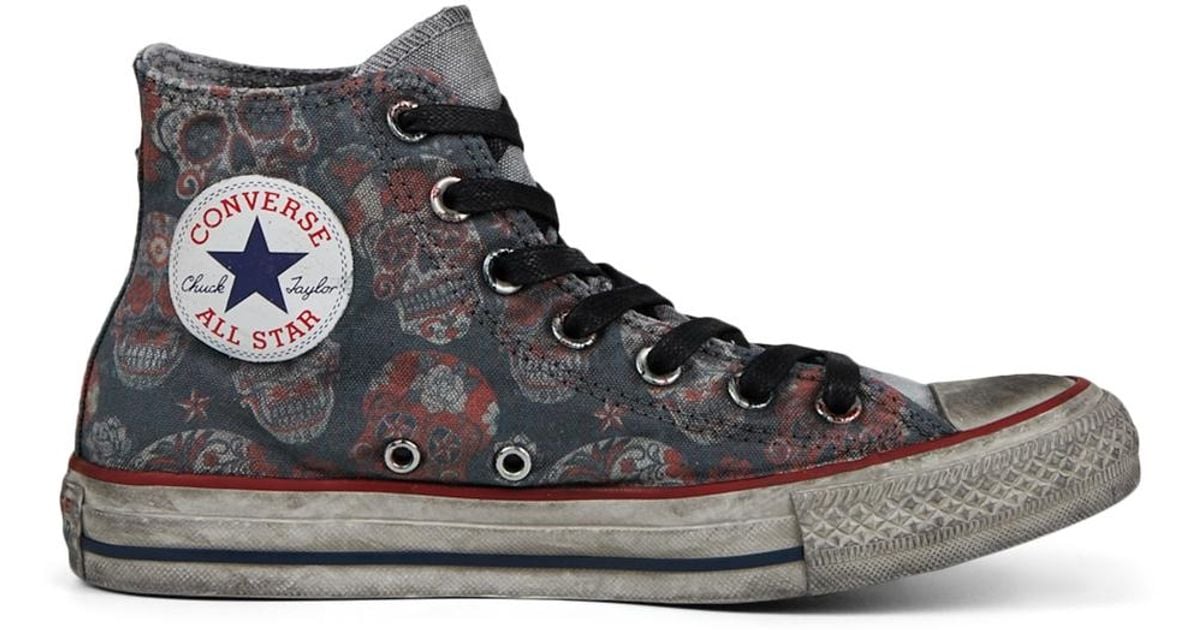Converse Chuck Taylor All Star Tattoo montante print rose skull  Baskets  Homme Converse  Izivacom