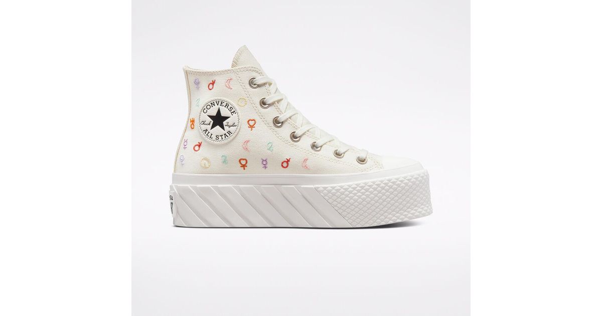 Converse Chuck Taylor All Star Lift 2x Platform Mystic Symbols in White