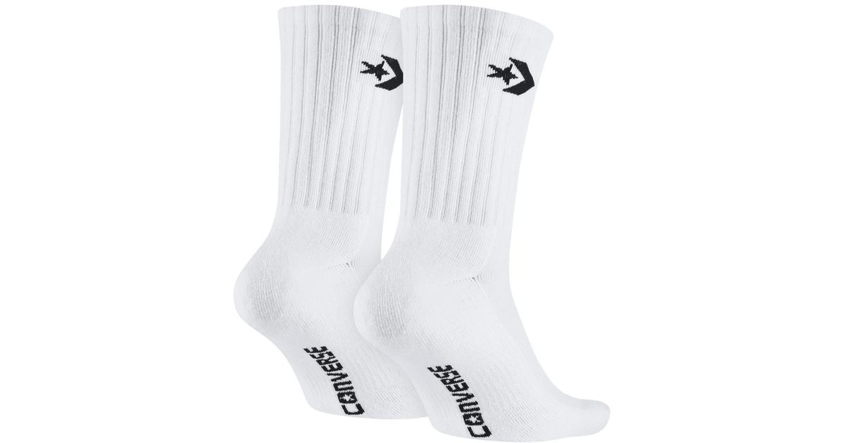 Converse Crew Men's Socks (2 Pair) (white) for Men | Lyst