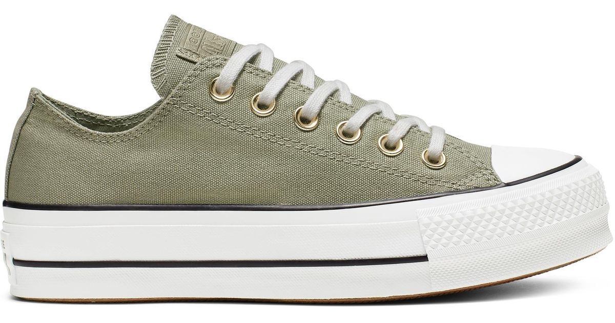 Converse Chuck Taylor All Star Platform Low Top In Green Lyst 