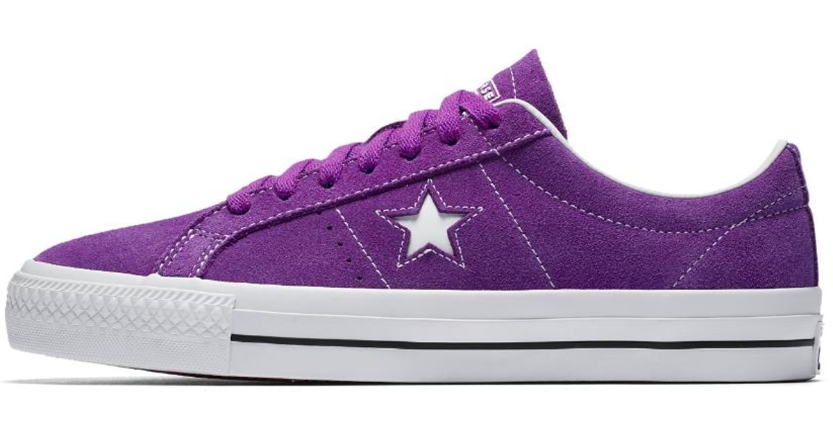 converse one star purple suede