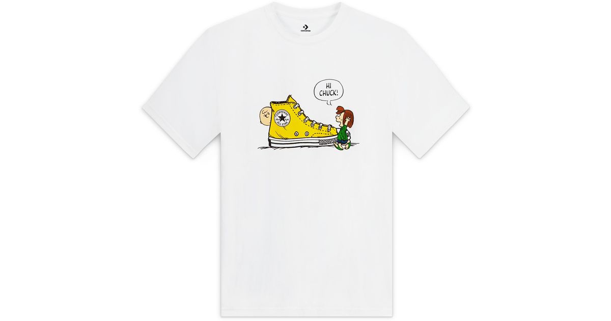 Converse Cotton X Peanuts Chuck Tshirt in White for Men Lyst