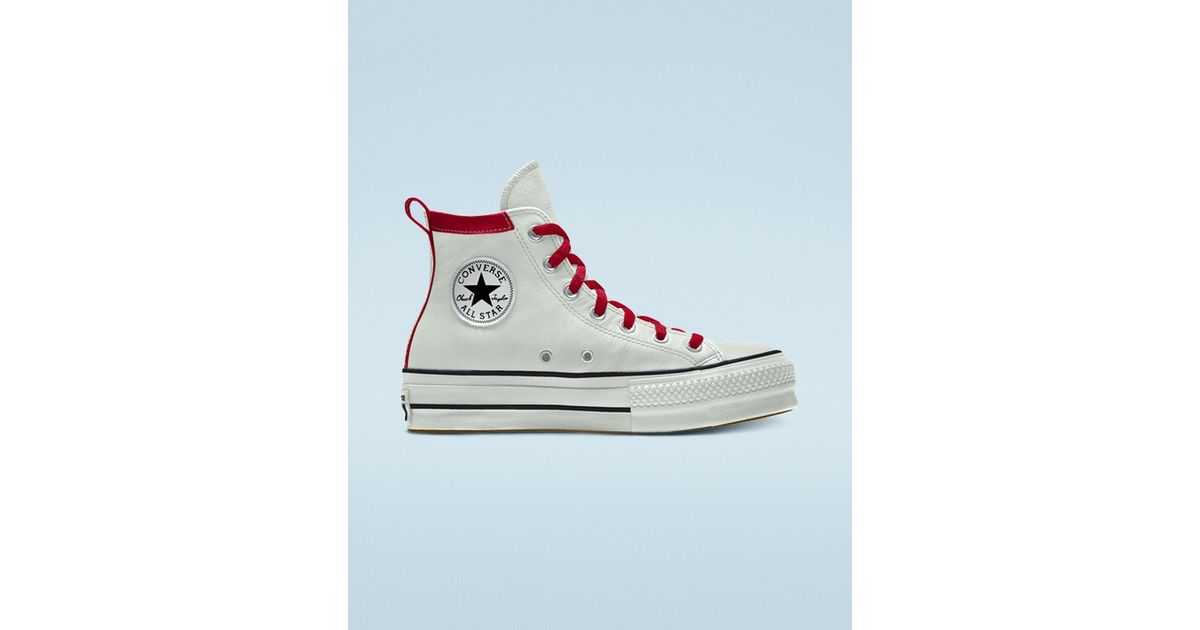 converse custom leather platform