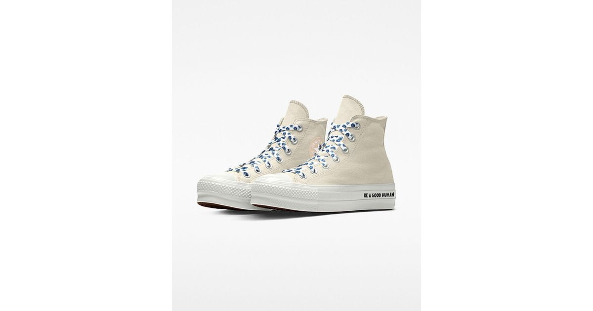 Converse Custom Chuck Taylor All Star Lift Platform Canvas By You in White  | Lyst