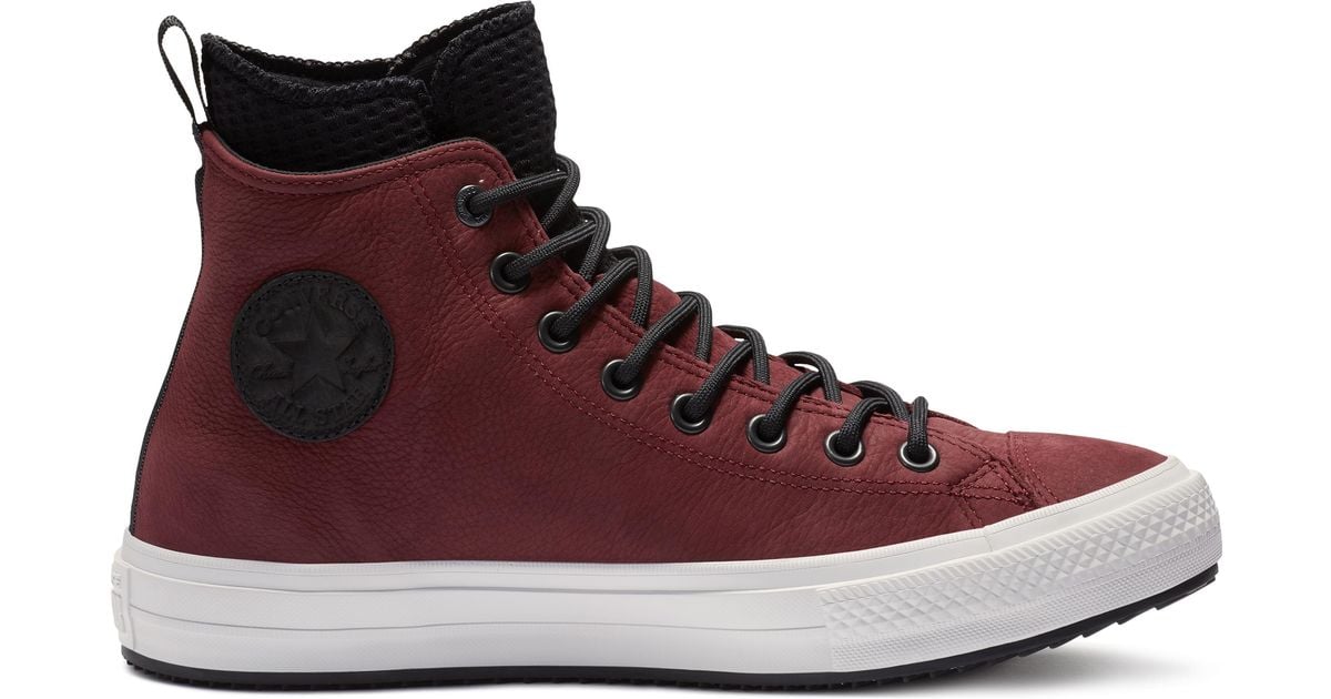 Converse Chuck Taylor All Star Waterproof Leather High Top in Red for Men |  Lyst