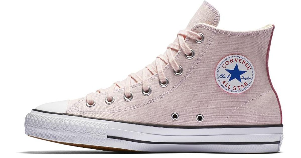 Converse Cons Ctas Pro Suede Backed Canvas High Top Skateboarding Shoe in  Pink | Lyst