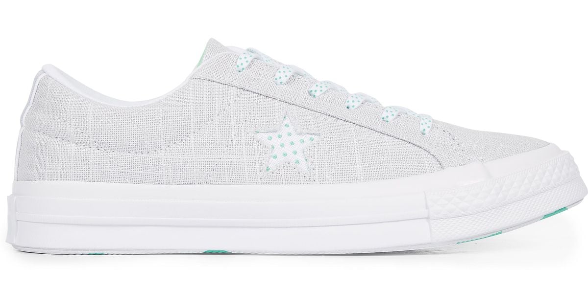 converse one star chambray dots low top