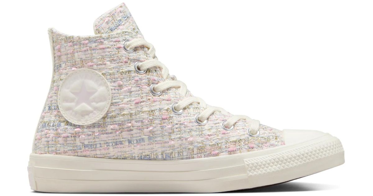 Chuck Taylor All Star Lift Platform Tweed Shimmer Converse Chuck Taylor All Star Tweed Shimmer in White | Lyst