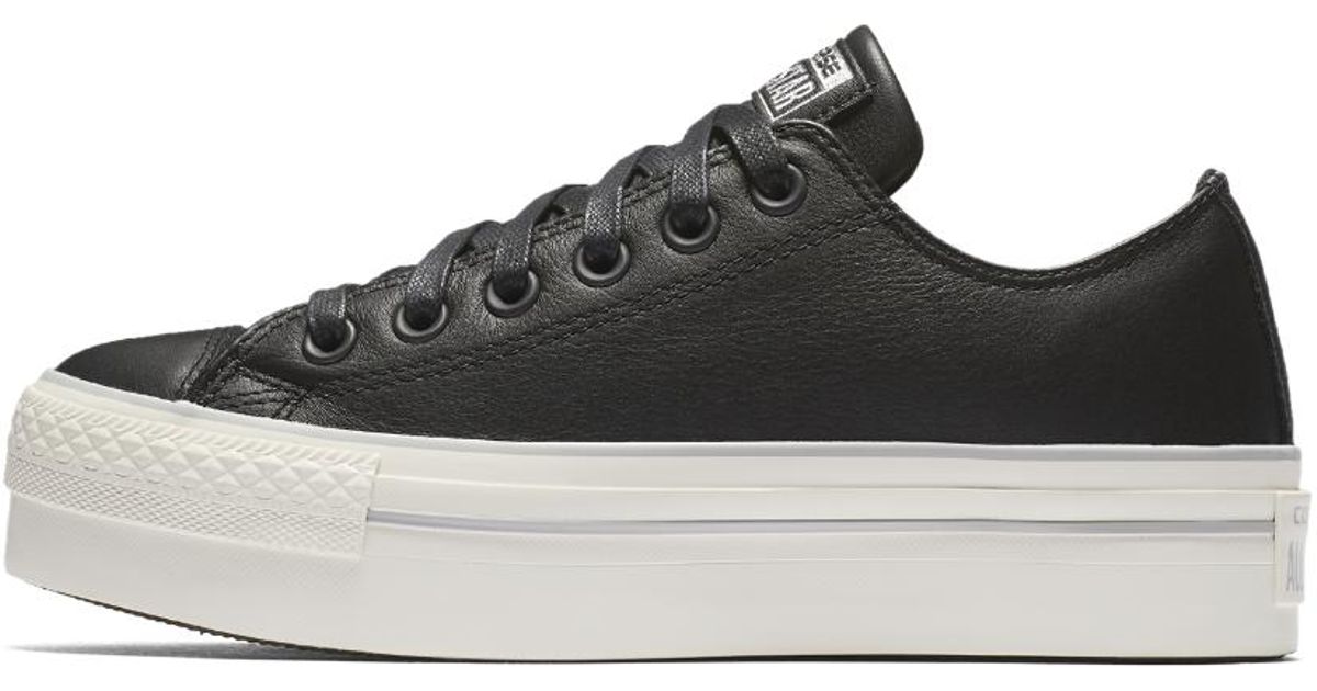 leather platform converse black