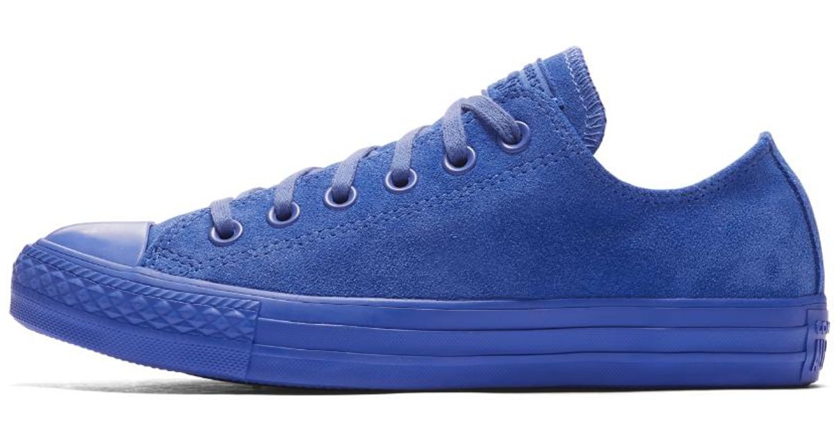 Converse Chuck Taylor All Star Mono Suede Low Top Shoe in Blue | Lyst