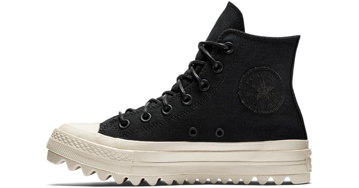 Converse Chuck Taylor All Star Lift Ripple Canvas High Top Women's Shoe in  Black | Lyst