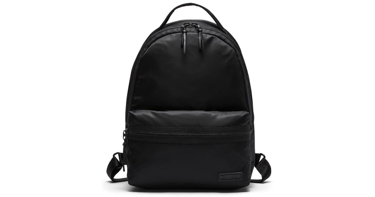 black leather converse backpack