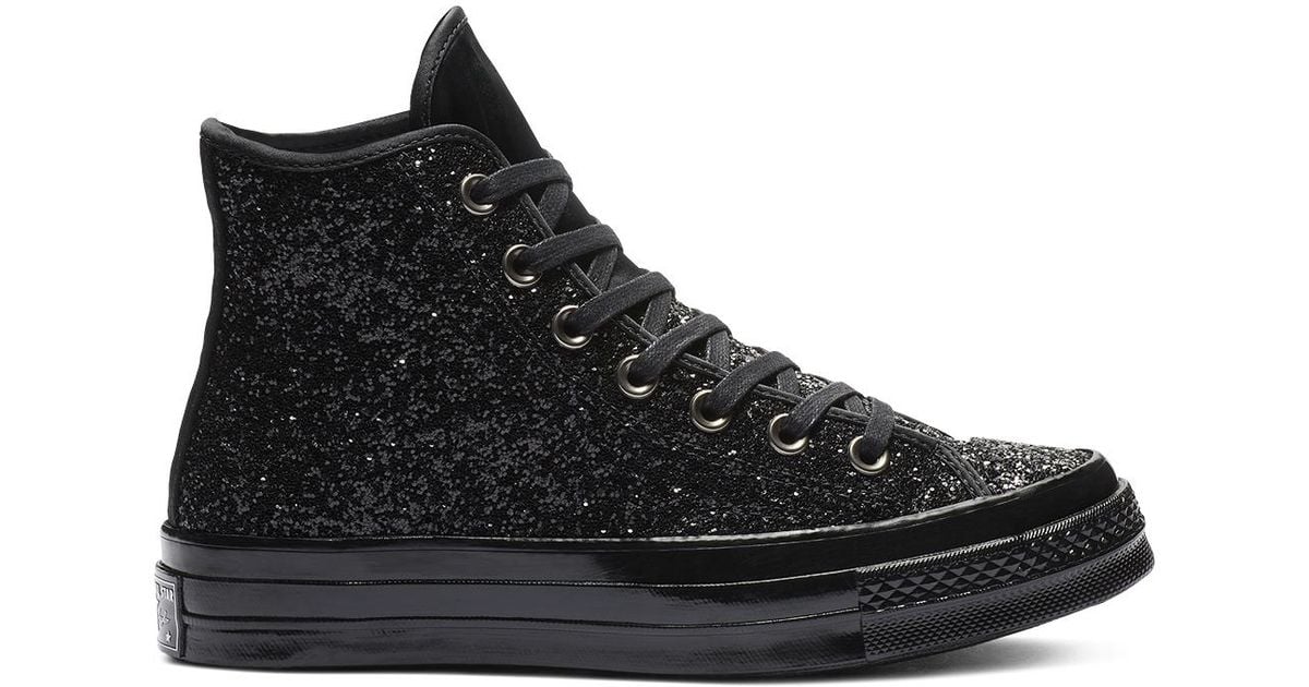 black glitter converse high tops