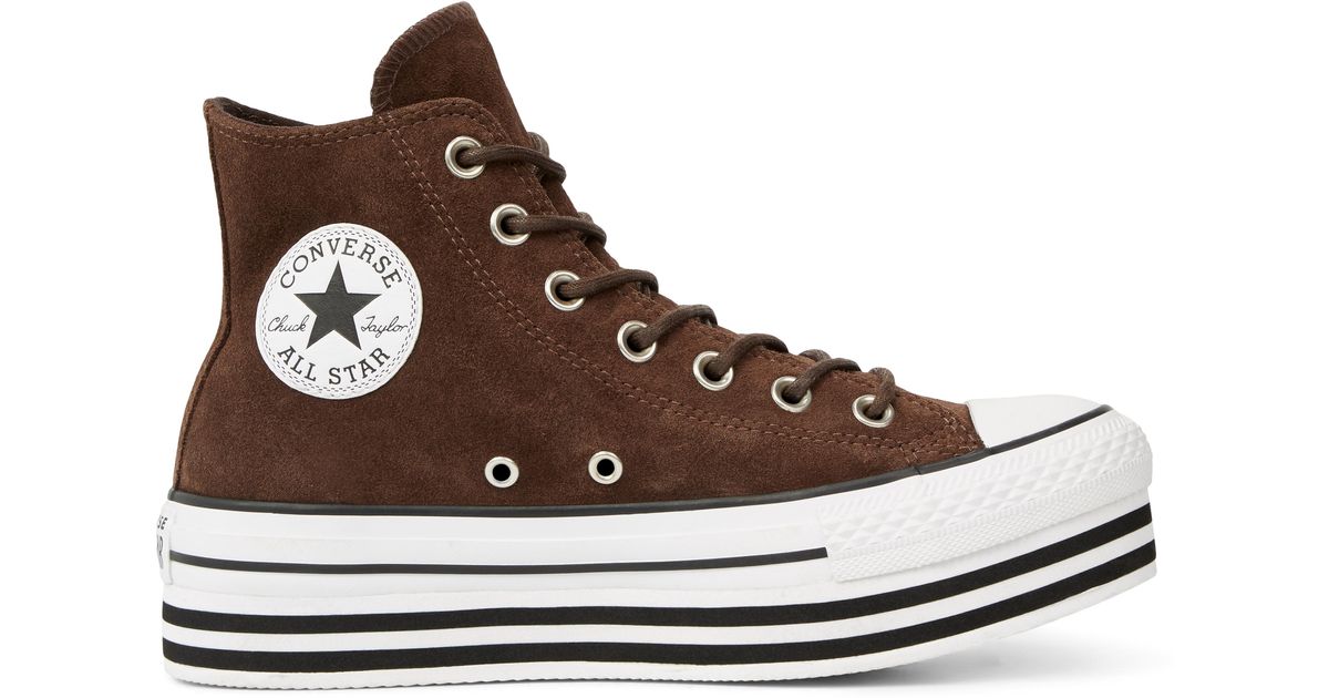 Converse Chuck Taylor All Star Platform Suede High Top in Brown for Men |  Lyst UK