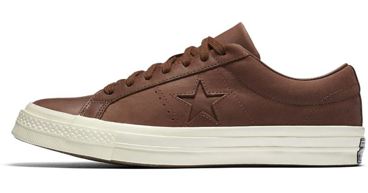 one star metallic leather low top 
