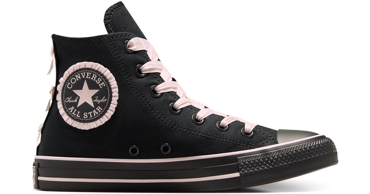 Converse Chuck Taylor All Star Ribbon Canvas in Black | Lyst