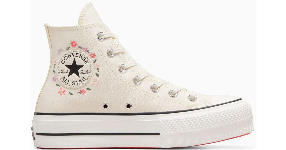 Chuck Taylor Lift Platform Little Flowers Converse en coloris Blanc Lyst