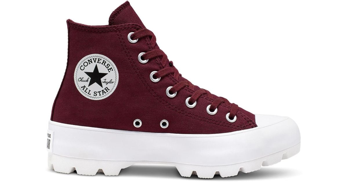 Converse Lugged Seasonal Color Chuck Taylor All Star in Red | Lyst