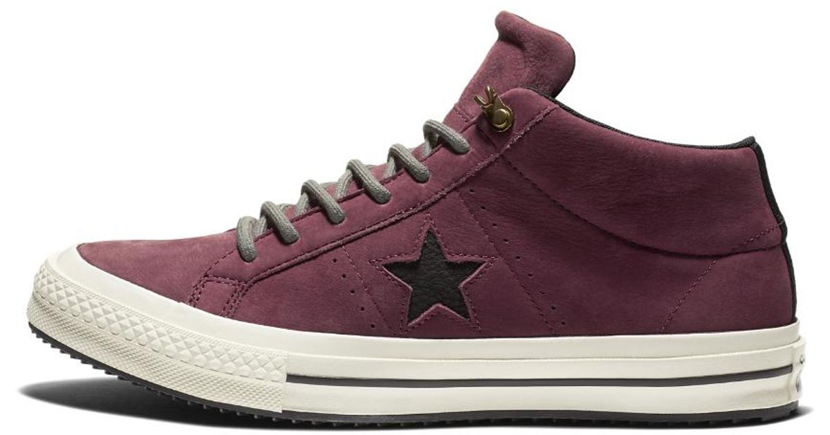 Converse One Star Counter Climate Leather Mid Boot in Purple | Lyst