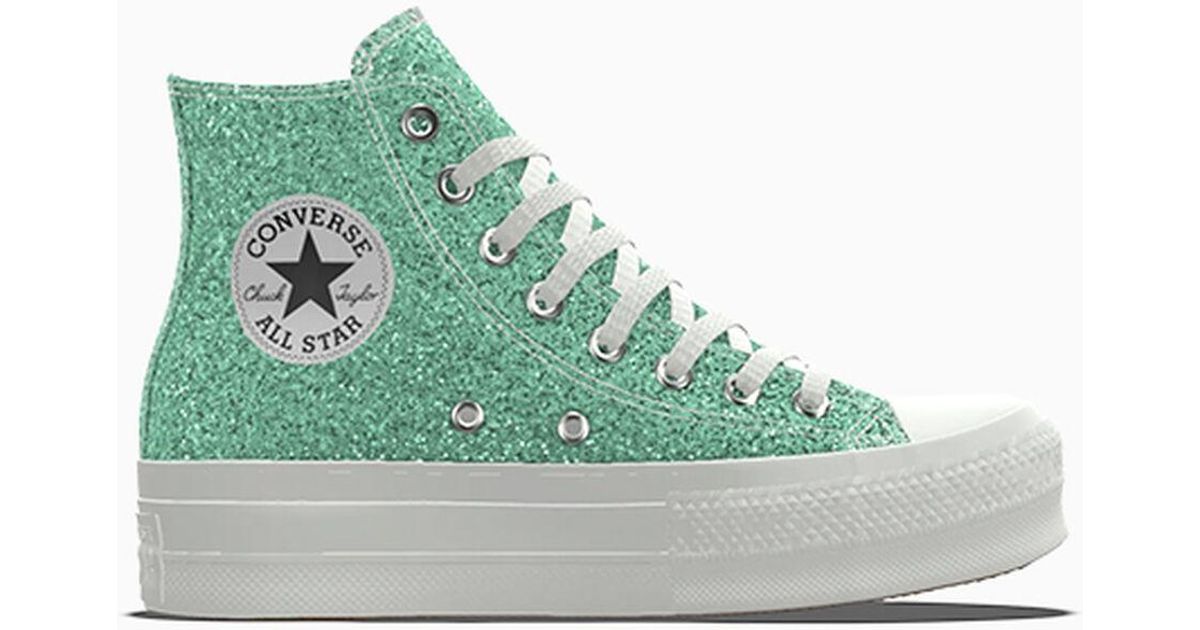 Green glitter converse discount