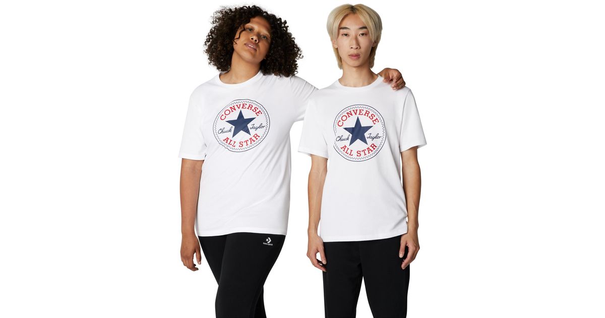 Converse Go-to Chuck Taylor Classic Patch Standard Fit T-shirt in White |  Lyst