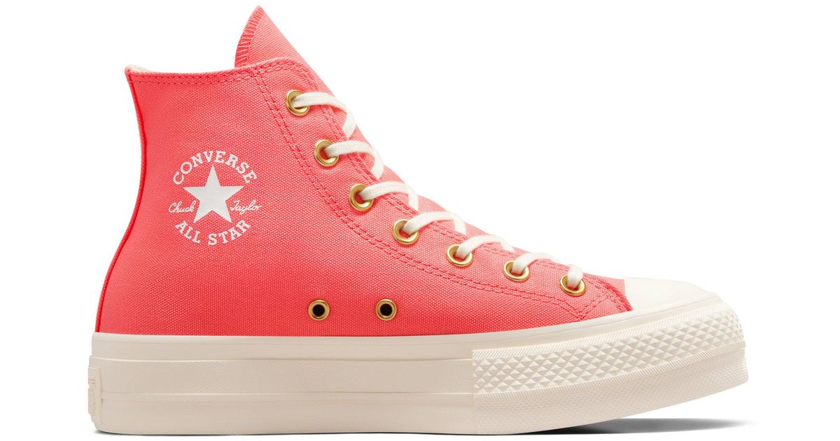 Chuck Taylor All Star Lift Platform Tweed Shimmer Converse Chuck Taylor All Star Lift Platform in Pink | Lyst