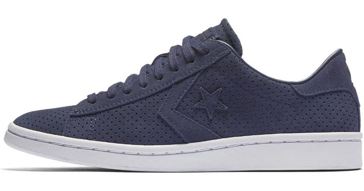 converse pro leather perforated suede low top