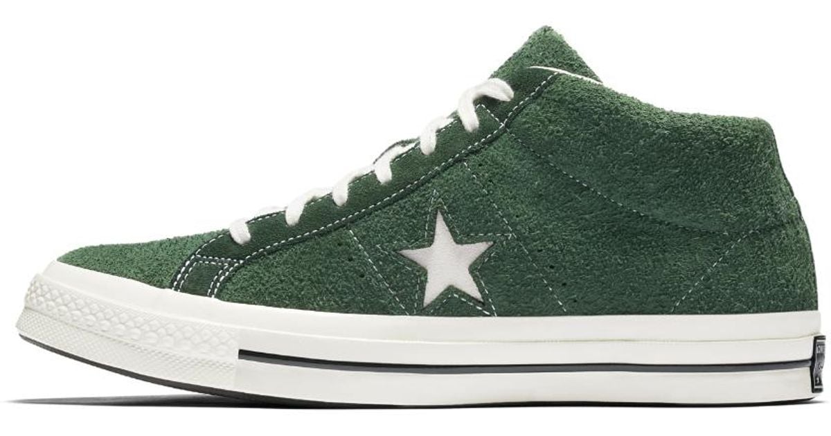 Converse One Star '74 Mid Vintage Suede Shoe in Green for Men | Lyst