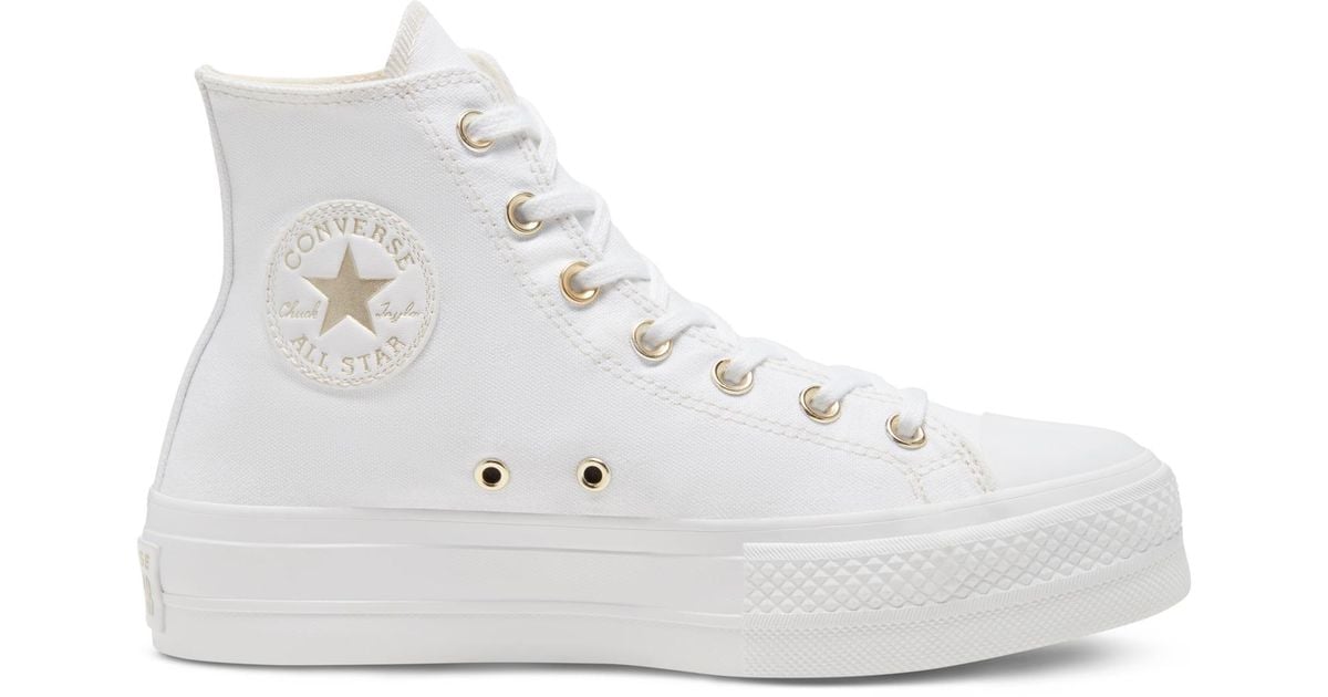 Converse Lace Elevated Gold Platform 