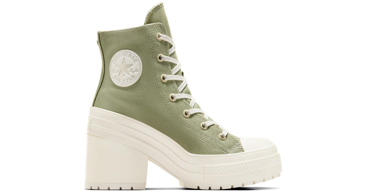 Converse Chuck 70 De Luxe Heel Platform Metal Rings Canvas For in Green ...