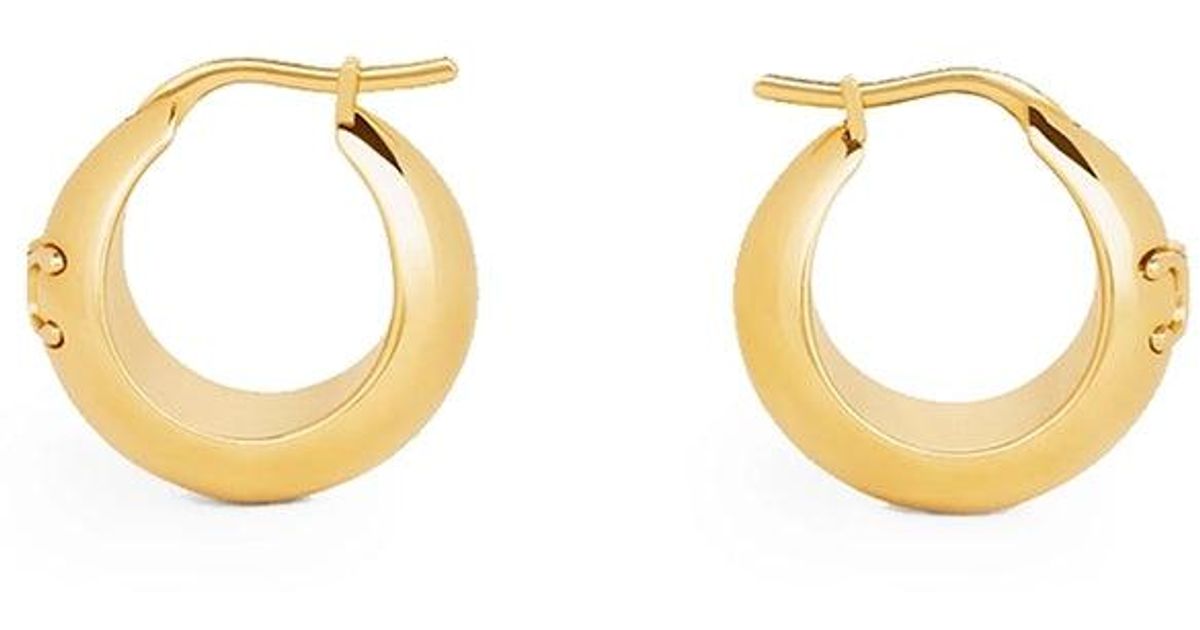 Celine Triomphe Large Earrings In Brass With Gold Finish in