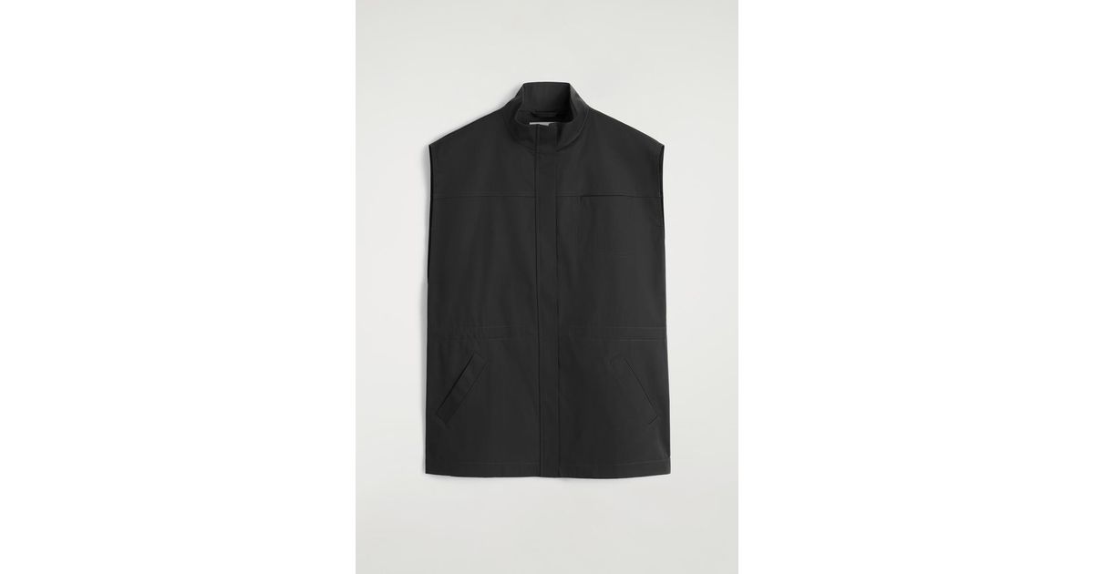 COS Mock-Neck Utility Vest in Black | Lyst