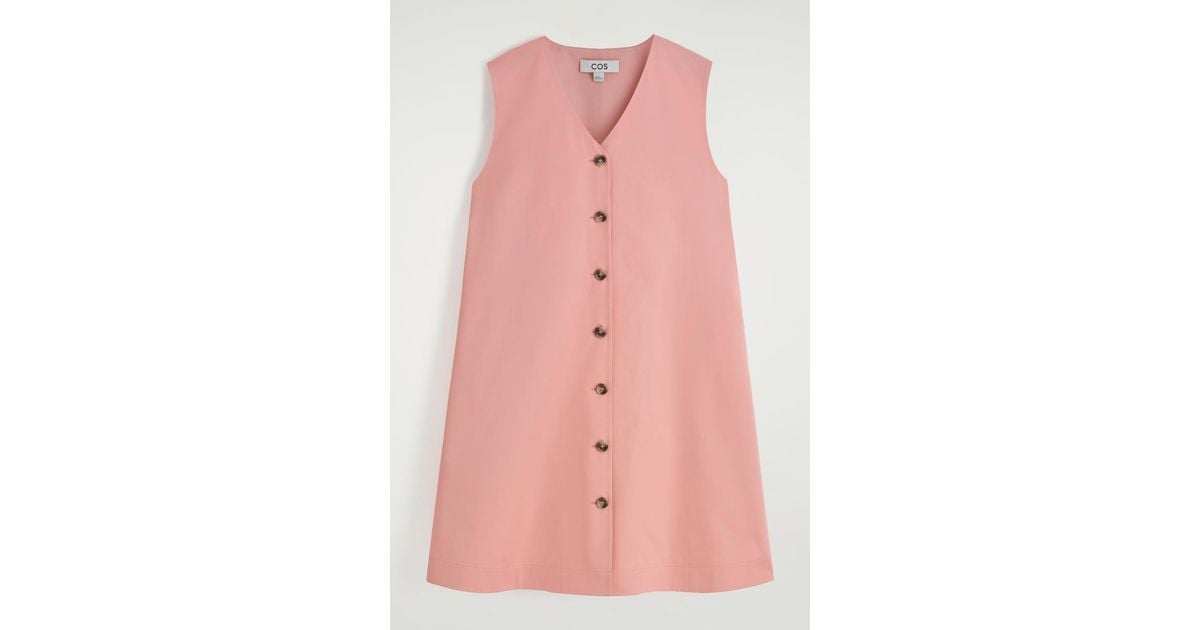 COS Buttoned Pima Cotton Mini Dress in Pink | Lyst UK COS Buttoned Pima Cotton Mini Dress in Pink | Lyst UK