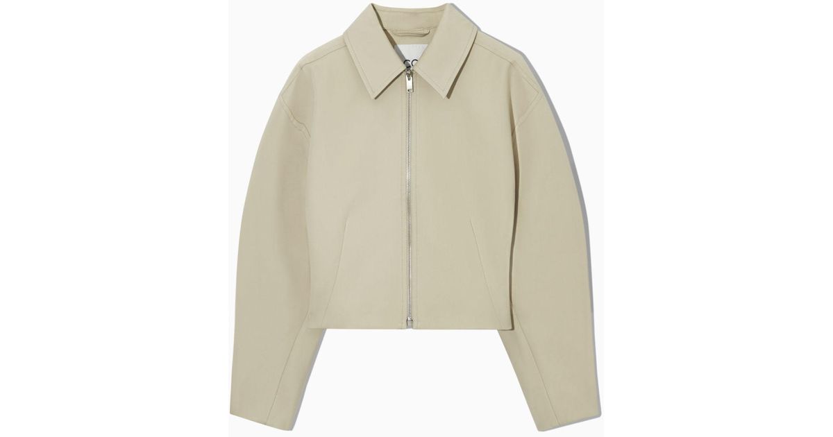 COS Minimal Cropped Jacket in Natural | Lyst