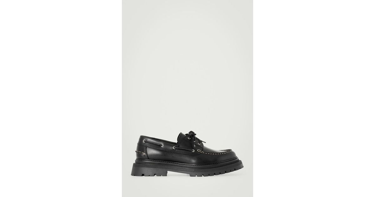 cos-Black-Chunky-Leather-Boat-