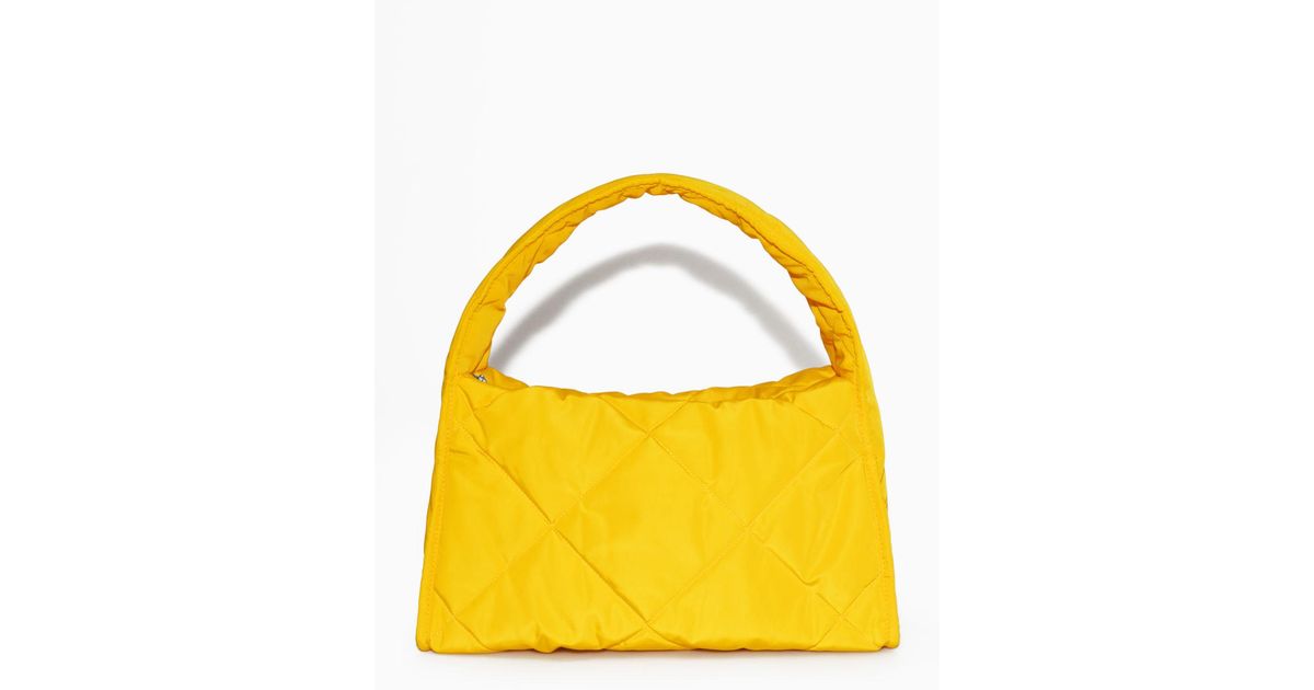 COS Quilted Shoulder Bag in Yellow Lyst