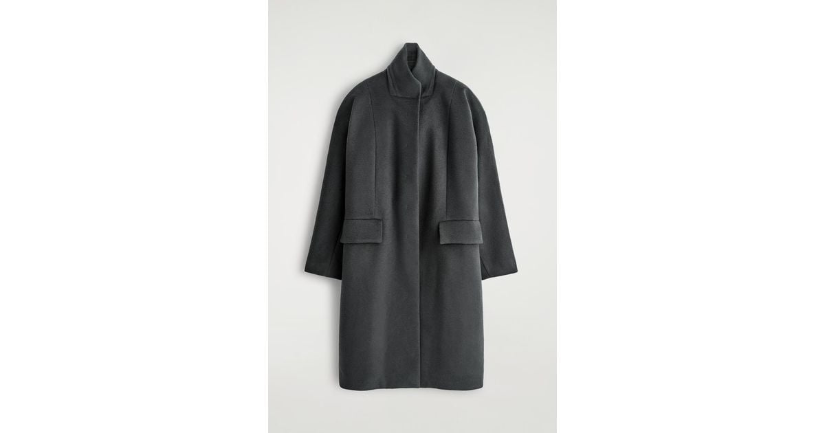 COS Tailored Wool-Zibeline Long Coat in Gray | Lyst
