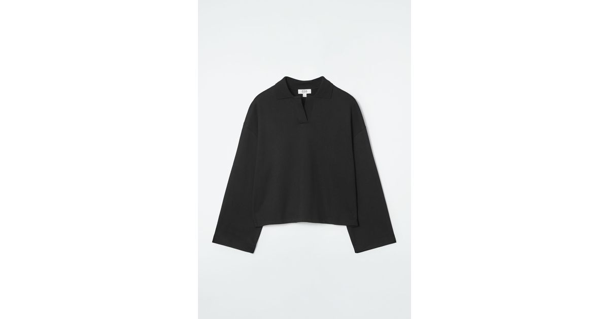 COS Jersey Rugby Shirt in Black Lyst UK