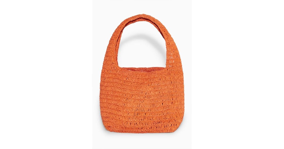 COS Mini Shoulder Bag Raffia in Orange Lyst