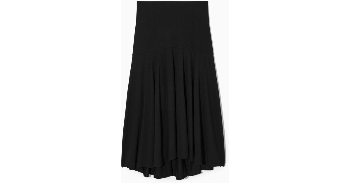 COS Flared Maxi Skirt in Black | Lyst