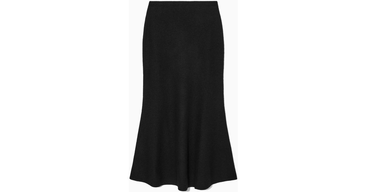 COS Flared Merino Wool Maxi Skirt in Black | Lyst