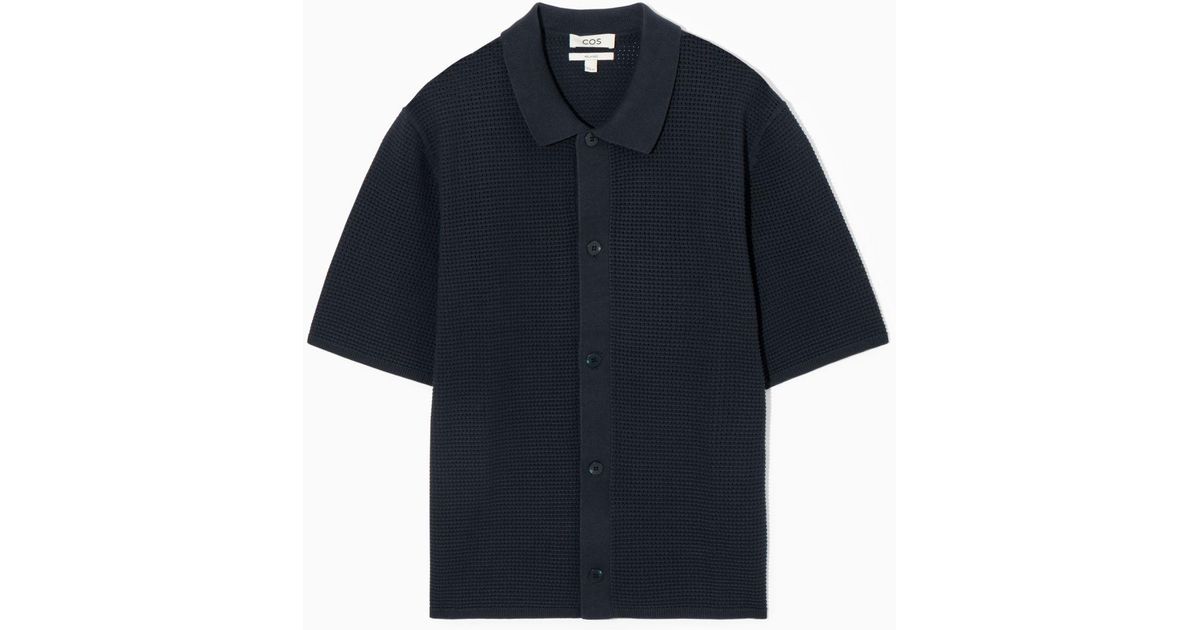 COS Open-knit Short-sleeve Shirt in Blue for Men